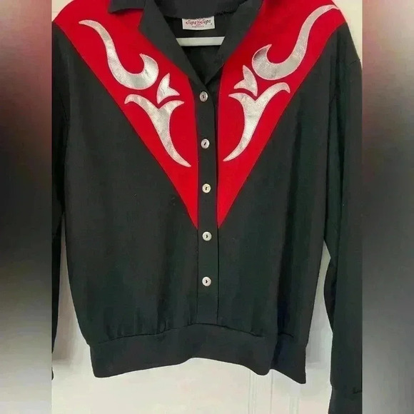 Vintage Tops‘n‘Tops Blouse Shirt Country Western Rock‘n‘Roll size 8/ S - Picture 4 of 7